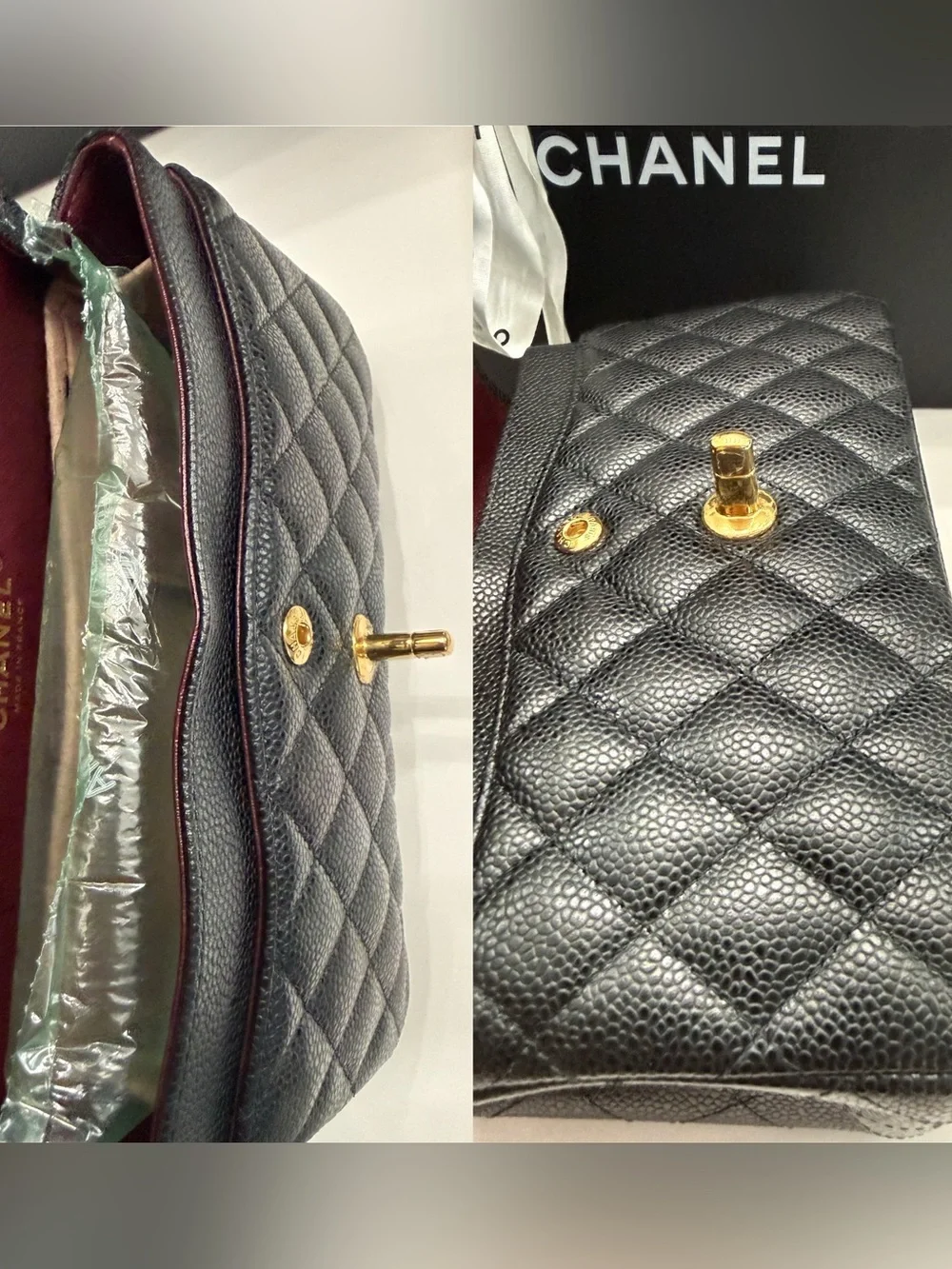 CHANEL Classic double flap  Caviar Leather Small